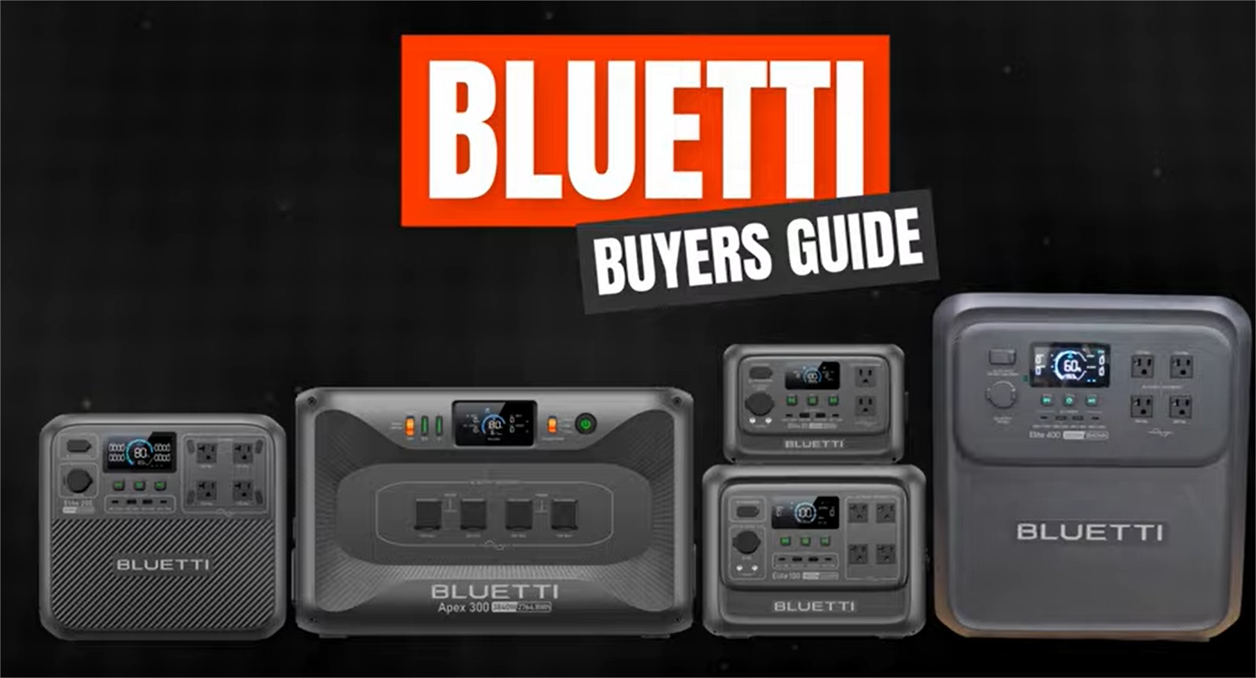 Bluetti portable power stations from the Elite series alongside the Apex 300
